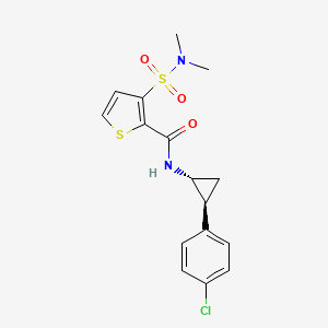 molecular formula C16H17ClN2O3S2 B7428411 N-[(1R,2S)-2-(4-chlorophenyl)cyclopropyl]-3-(dimethylsulfamoyl)thiophene-2-carboxamide 