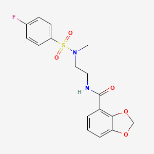 N-[2-[(4-fluorophenyl)sulfonyl-methylamino]ethyl]-1,3-benzodioxole-4-carboxamide