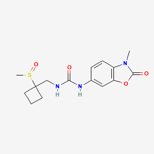 1-(3-Methyl-2-oxo-1,3-benzoxazol-6-yl)-3-[(1-methylsulfinylcyclobutyl)methyl]urea