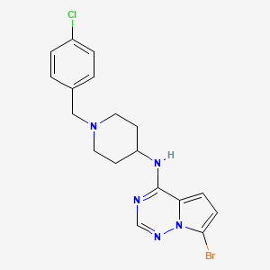 molecular formula C18H19BrClN5 B7428476 7-bromo-N-[1-[(4-chlorophenyl)methyl]piperidin-4-yl]pyrrolo[2,1-f][1,2,4]triazin-4-amine 