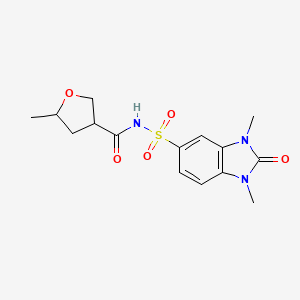 N-(1,3-dimethyl-2-oxobenzimidazol-5-yl)sulfonyl-5-methyloxolane-3-carboxamide