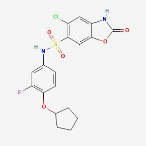 5-chloro-N-(4-cyclopentyloxy-3-fluorophenyl)-2-oxo-3H-1,3-benzoxazole-6-sulfonamide