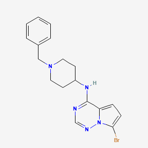 molecular formula C18H20BrN5 B7428508 N-(1-benzylpiperidin-4-yl)-7-bromopyrrolo[2,1-f][1,2,4]triazin-4-amine 