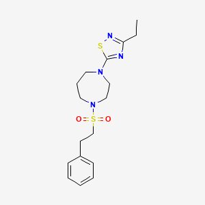 3-Ethyl-5-[4-(2-phenylethylsulfonyl)-1,4-diazepan-1-yl]-1,2,4-thiadiazole