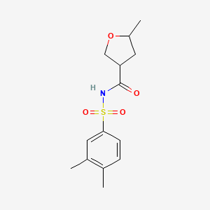 molecular formula C14H19NO4S B7428536 N-(3,4-dimethylphenyl)sulfonyl-5-methyloxolane-3-carboxamide 