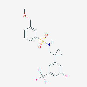 molecular formula C19H19F4NO3S B7428537 N-[[1-[3-fluoro-5-(trifluoromethyl)phenyl]cyclopropyl]methyl]-3-(methoxymethyl)benzenesulfonamide 