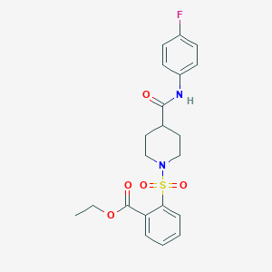 Ethyl 2-[4-[(4-fluorophenyl)carbamoyl]piperidin-1-yl]sulfonylbenzoate