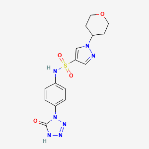 1-(oxan-4-yl)-N-[4-(5-oxo-1H-tetrazol-4-yl)phenyl]pyrazole-4-sulfonamide