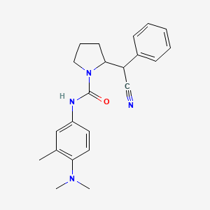 molecular formula C22H26N4O B7428638 2-[cyano(phenyl)methyl]-N-[4-(dimethylamino)-3-methylphenyl]pyrrolidine-1-carboxamide 