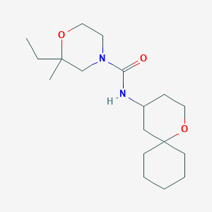 2-ethyl-2-methyl-N-(1-oxaspiro[5.5]undecan-4-yl)morpholine-4-carboxamide