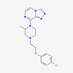 molecular formula C18H21ClN6O B7428664 8-[4-[2-(4-Chlorophenoxy)ethyl]-2-methylpiperazin-1-yl]-[1,2,4]triazolo[4,3-a]pyrazine 