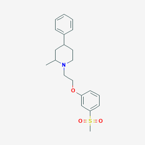 molecular formula C21H27NO3S B7428679 2-Methyl-1-[2-(3-methylsulfonylphenoxy)ethyl]-4-phenylpiperidine 