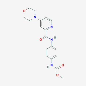 molecular formula C18H20N4O4 B7428737 methyl N-[4-[(4-morpholin-4-ylpyridine-2-carbonyl)amino]phenyl]carbamate 