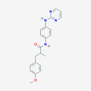 molecular formula C21H22N4O2 B7428753 3-(4-methoxyphenyl)-2-methyl-N-[4-(pyrimidin-2-ylamino)phenyl]propanamide 