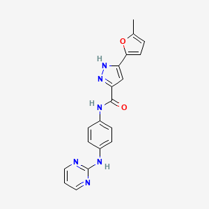 5-(5-methylfuran-2-yl)-N-[4-(pyrimidin-2-ylamino)phenyl]-1H-pyrazole-3-carboxamide