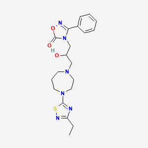 molecular formula C20H26N6O3S B7428805 4-[3-[4-(3-Ethyl-1,2,4-thiadiazol-5-yl)-1,4-diazepan-1-yl]-2-hydroxypropyl]-3-phenyl-1,2,4-oxadiazol-5-one 