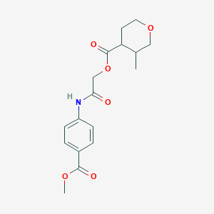 molecular formula C17H21NO6 B7428846 [2-(4-Methoxycarbonylanilino)-2-oxoethyl] 3-methyloxane-4-carboxylate 