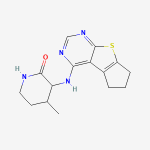 molecular formula C15H18N4OS B7428864 4-Methyl-3-(7-thia-9,11-diazatricyclo[6.4.0.02,6]dodeca-1(12),2(6),8,10-tetraen-12-ylamino)piperidin-2-one 