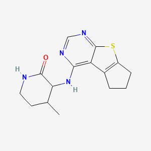 4-Methyl-3-(7-thia-9,11-diazatricyclo[6.4.0.02,6]dodeca-1(12),2(6),8,10-tetraen-12-ylamino)piperidin-2-one