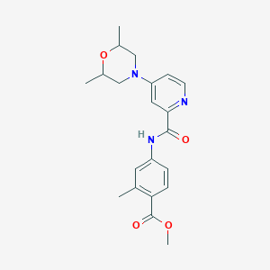 molecular formula C21H25N3O4 B7428877 Methyl 4-[[4-(2,6-dimethylmorpholin-4-yl)pyridine-2-carbonyl]amino]-2-methylbenzoate 