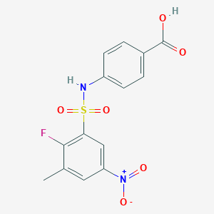 4-[(2-Fluoro-3-methyl-5-nitrophenyl)sulfonylamino]benzoic acid