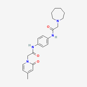 2-(azepan-1-yl)-N-[4-[[2-(4-methyl-2-oxopyridin-1-yl)acetyl]amino]phenyl]acetamide