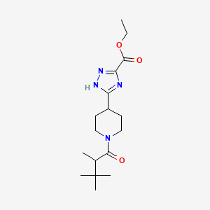 molecular formula C17H28N4O3 B7428916 ethyl 5-[1-(2,3,3-trimethylbutanoyl)piperidin-4-yl]-1H-1,2,4-triazole-3-carboxylate 