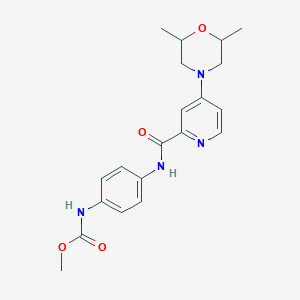 molecular formula C20H24N4O4 B7428927 methyl N-[4-[[4-(2,6-dimethylmorpholin-4-yl)pyridine-2-carbonyl]amino]phenyl]carbamate 