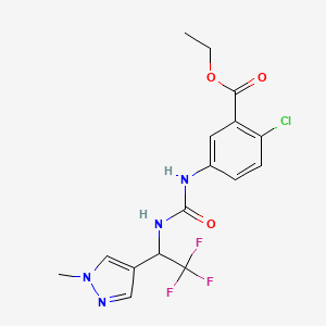 Ethyl 2-chloro-5-[[2,2,2-trifluoro-1-(1-methylpyrazol-4-yl)ethyl]carbamoylamino]benzoate