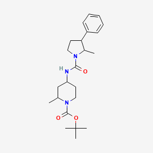 molecular formula C23H35N3O3 B7428950 Tert-butyl 2-methyl-4-[(2-methyl-3-phenylpyrrolidine-1-carbonyl)amino]piperidine-1-carboxylate 