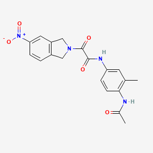 molecular formula C19H18N4O5 B7428973 N-(4-acetamido-3-methylphenyl)-2-(5-nitro-1,3-dihydroisoindol-2-yl)-2-oxoacetamide 