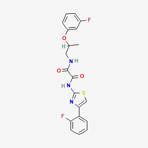 molecular formula C20H17F2N3O3S B7428995 N-[2-(3-fluorophenoxy)propyl]-N'-[4-(2-fluorophenyl)-1,3-thiazol-2-yl]oxamide 