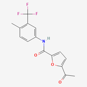 molecular formula C15H12F3NO3 B7429004 5-acetyl-N-[4-methyl-3-(trifluoromethyl)phenyl]furan-2-carboxamide 