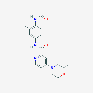 N-(4-acetamido-3-methylphenyl)-4-(2,6-dimethylmorpholin-4-yl)pyridine-2-carboxamide