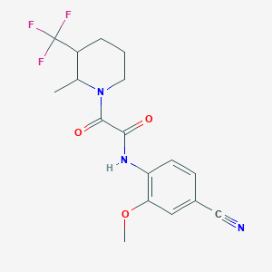 molecular formula C17H18F3N3O3 B7429027 N-(4-cyano-2-methoxyphenyl)-2-[2-methyl-3-(trifluoromethyl)piperidin-1-yl]-2-oxoacetamide 