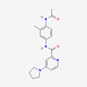 N-(4-acetamido-3-methylphenyl)-4-pyrrolidin-1-ylpyridine-2-carboxamide