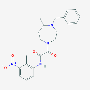 molecular formula C22H26N4O4 B7429041 2-(4-benzyl-5-methyl-1,4-diazepan-1-yl)-N-(2-methyl-3-nitrophenyl)-2-oxoacetamide 