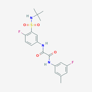 molecular formula C19H21F2N3O4S B7429054 N-[3-(tert-butylsulfamoyl)-4-fluorophenyl]-N'-(3-fluoro-5-methylphenyl)oxamide 
