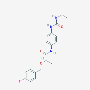 2-[(4-fluorophenyl)methoxy]-N-[4-(propan-2-ylcarbamoylamino)phenyl]propanamide