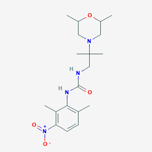 molecular formula C19H30N4O4 B7429082 1-[2-(2,6-Dimethylmorpholin-4-yl)-2-methylpropyl]-3-(2,6-dimethyl-3-nitrophenyl)urea 