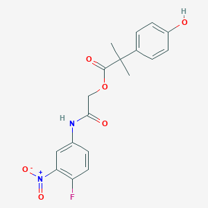 molecular formula C18H17FN2O6 B7429100 [2-(4-Fluoro-3-nitroanilino)-2-oxoethyl] 2-(4-hydroxyphenyl)-2-methylpropanoate 