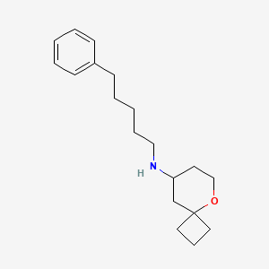molecular formula C19H29NO B7429109 N-(5-phenylpentyl)-5-oxaspiro[3.5]nonan-8-amine 