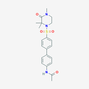 molecular formula C21H25N3O4S B7429111 N-[4-[4-(2,2,4-trimethyl-3-oxopiperazin-1-yl)sulfonylphenyl]phenyl]acetamide 