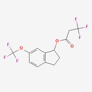 molecular formula C13H10F6O3 B7429122 [6-(trifluoromethoxy)-2,3-dihydro-1H-inden-1-yl] 3,3,3-trifluoropropanoate 