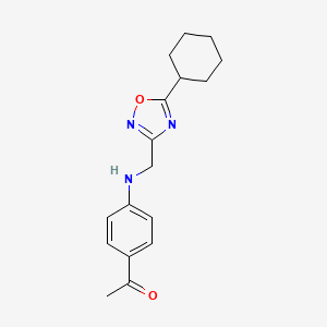 molecular formula C17H21N3O2 B7429155 1-[4-[(5-Cyclohexyl-1,2,4-oxadiazol-3-yl)methylamino]phenyl]ethanone 