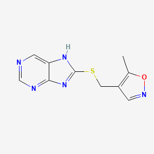 molecular formula C10H9N5OS B7429178 5-methyl-4-(7H-purin-8-ylsulfanylmethyl)-1,2-oxazole 