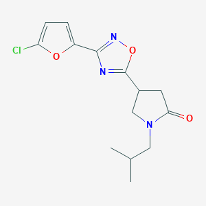 4-[3-(5-Chlorofuran-2-yl)-1,2,4-oxadiazol-5-yl]-1-(2-methylpropyl)pyrrolidin-2-one