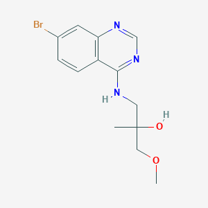 molecular formula C13H16BrN3O2 B7429185 1-[(7-Bromoquinazolin-4-yl)amino]-3-methoxy-2-methylpropan-2-ol 