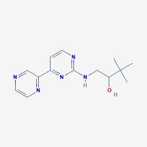 3,3-Dimethyl-1-[(4-pyrazin-2-ylpyrimidin-2-yl)amino]butan-2-ol