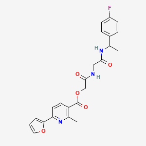 [2-[[2-[1-(4-Fluorophenyl)ethylamino]-2-oxoethyl]amino]-2-oxoethyl] 6-(furan-2-yl)-2-methylpyridine-3-carboxylate